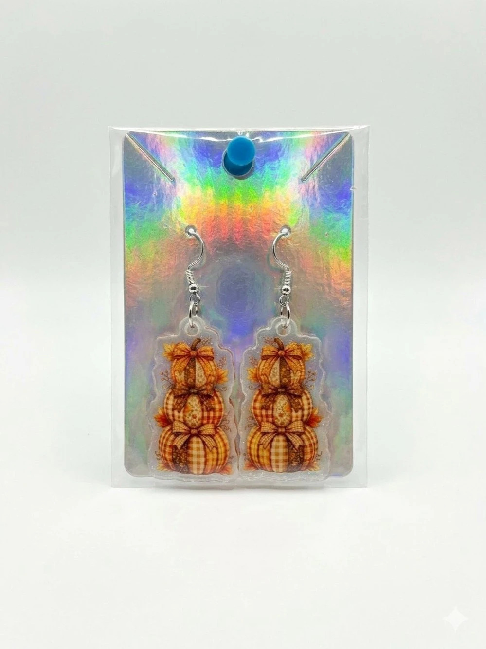 Pumpkin Plaid Earrings in Orange & Yellow NWT
